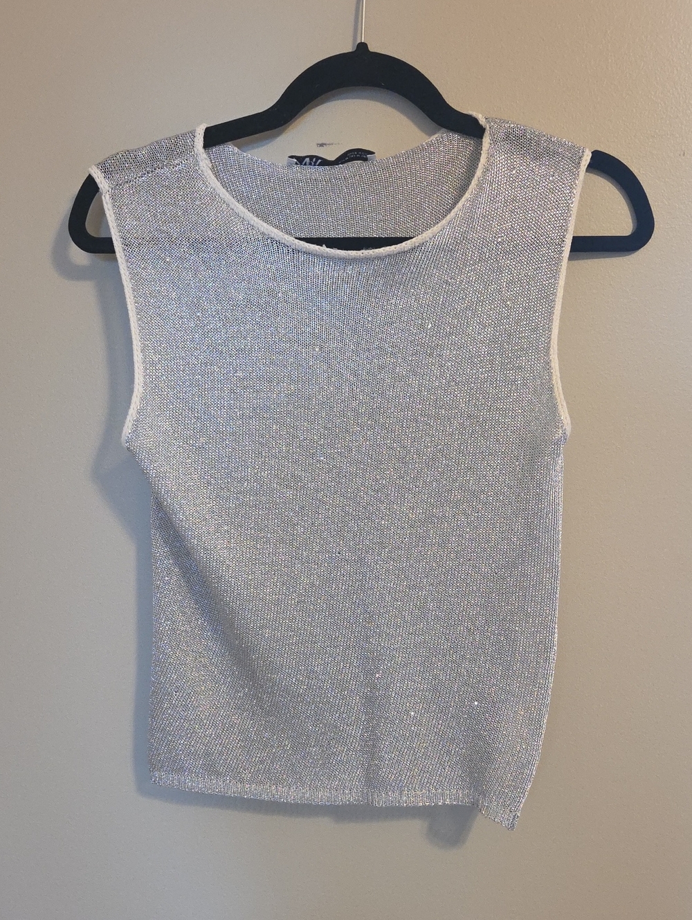 Zara Silver Metallic Sleeveless Tank